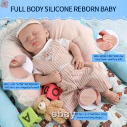 IVITA 18 Silicone Newborn Baby Lifelike Eyes Closed Full Silicone Reborn Doll