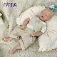 Ivita 18'' Silicone Reborn Baby Eyes Closed Sleeping Boy Doll Can Take Pacifier
