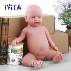 IVITA 18'' Silicone Reborn Baby Girl Handmade Floppy Full Silicone Doll 7.88lbs