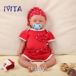 IVITA 18'' Silicone Reborn Baby Girl Handmade Floppy Full Silicone Doll 7.88lbs