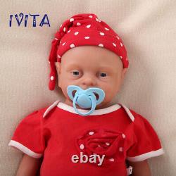 IVITA 18'' Silicone Reborn Baby Girl Handmade Floppy Full Silicone Doll 7.88lbs