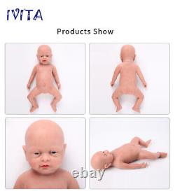 IVITA 18'' Silicone Reborn Baby Girl Handmade Floppy Full Silicone Doll 7.88lbs