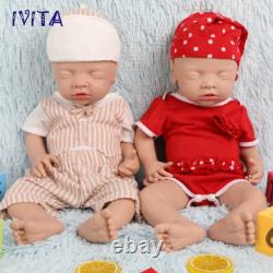 IVITA 18 Sleeping Baby Boy or Girl Reborn Baby Full Body Silicone Doll Xmas