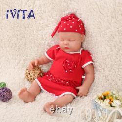 IVITA 18'' Sleeping Infant Silicone Reborn Baby Doll Eyes Closed Girl Baby