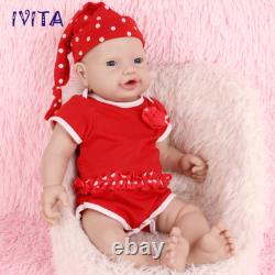IVITA 18'' Soft Silicone Reborn Baby Girl Newborn Silicone Doll Mouth Open