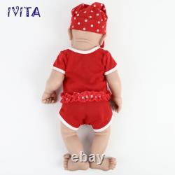 IVITA 18'' Soft Silicone Reborn Baby Girl Newborn Silicone Doll Mouth Open