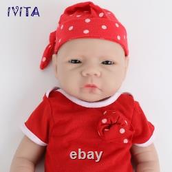 IVITA 18 inch Lovely Baby Girl Lifelike Full Silicone Reborn Baby Doll Gifts
