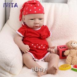 IVITA 18 inch Lovely Baby Girl Lifelike Full Silicone Reborn Baby Doll Gifts
