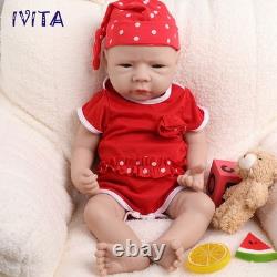 IVITA 18 inch Lovely Baby Girl Lifelike Full Silicone Reborn Baby Doll Gifts