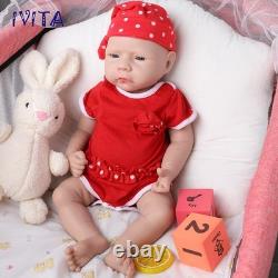 IVITA 18 inch Lovely Baby Girl Lifelike Full Silicone Reborn Baby Doll Gifts