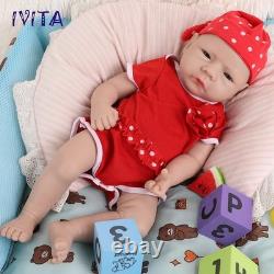 IVITA 18 inch Lovely Baby Girl Lifelike Full Silicone Reborn Baby Doll Gifts