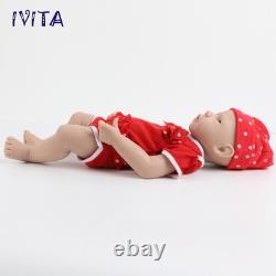 IVITA 18 inch Lovely Baby Girl Lifelike Full Silicone Reborn Baby Doll Gifts
