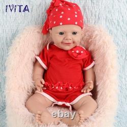 IVITA 18 inch Silicone Reborn Baby Girl Doll Vivid Full Silicone Baby Doll