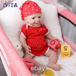 IVITA 18 inch Silicone Reborn Baby Girl Doll Vivid Full Silicone Baby Doll