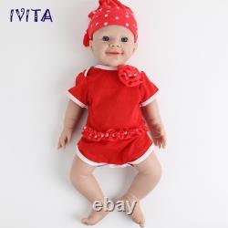 IVITA 18 inch Silicone Reborn Baby Girl Doll Vivid Full Silicone Baby Doll