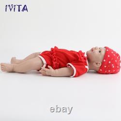 IVITA 18 inch Silicone Reborn Baby Girl Doll Vivid Full Silicone Baby Doll