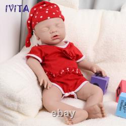 IVITA 18 inch Sleeping Girl Reborn Baby Doll Full Body Silicone Doll Prematur