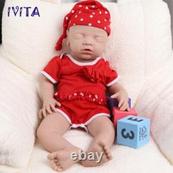 IVITA 18 inch Sleeping Girl Reborn Baby Doll Full Body Silicone Doll Prematur