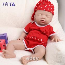 IVITA 18 inch Sleeping Girl Reborn Baby Doll Full Body Silicone Doll Prematur
