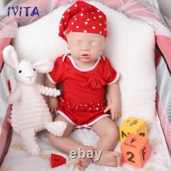 IVITA 18 inch Sleeping Girl Reborn Baby Doll Full Body Silicone Doll Prematur