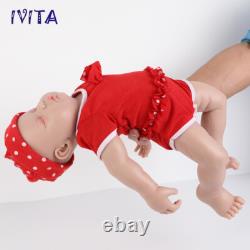 IVITA 18in Sleeping BoyGirl Silicone Reborn Baby Fat Newborn Silicone Doll Gift