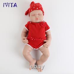 IVITA 18in Sleeping BoyGirl Silicone Reborn Baby Fat Newborn Silicone Doll Gift