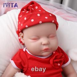 IVITA 18in Sleeping BoyGirl Silicone Reborn Baby Fat Newborn Silicone Doll Gift