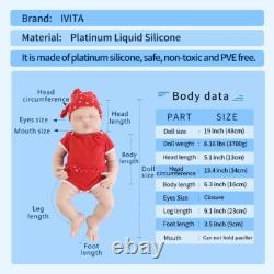 IVITA 18in Sleeping BoyGirl Silicone Reborn Baby Fat Newborn Silicone Doll Gift