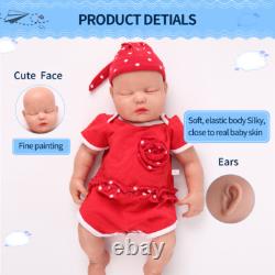 IVITA 18in Sleeping BoyGirl Silicone Reborn Baby Fat Newborn Silicone Doll Gift