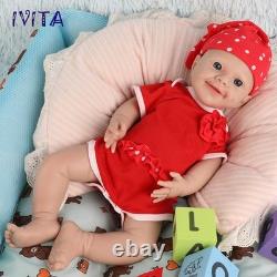 IVITA 18inch Full Silicone Reborn Baby Girl Handmade Silicone Doll Infant