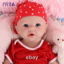IVITA 19''Blue Eyes Baby Full Silicone Girl Doll Lifelike Reborn Baby Prematur
