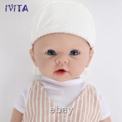 IVITA 19'' Blue Eyes Boy Full Silicone Lifelike Reborn Baby Doll Infant Xmas