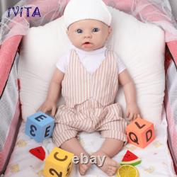 IVITA 19'' Blue Eyes Boy Full Silicone Lifelike Reborn Baby Doll Infant Xmas