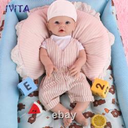 IVITA 19'' Blue Eyes Boy Full Silicone Lifelike Reborn Baby Doll Infant Xmas