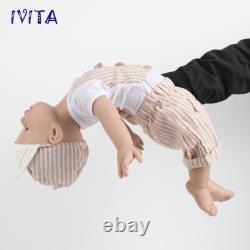 IVITA 19'' Blue Eyes Boy Full Silicone Lifelike Reborn Baby Doll Infant Xmas