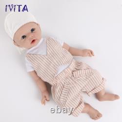 IVITA 19'' Blue Eyes Boy Full Silicone Lifelike Reborn Baby Doll Infant Xmas