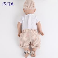 IVITA 19'' Blue Eyes Boy Full Silicone Lifelike Reborn Baby Doll Infant Xmas