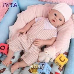 IVITA 19'' Blue Eyes Boy Full Silicone Lifelike Reborn Baby Doll Infant Xmas