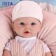 Ivita 19'' Handmade Reborn Baby Blue Eyes Boy Lifelike Full Body Silicone Doll