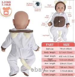 IVITA 19'' Silicone Baby Doll Realistic Reborn Baby Girl Doll Cute Infant