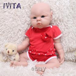 IVITA 19 inch Full Silicone Reborn Baby Girl Handmade Silicone Doll Infant