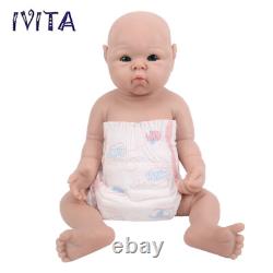 IVITA 19 inch Full Silicone Reborn Baby Girl Handmade Silicone Doll Infant