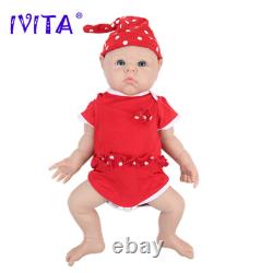 IVITA 19 inch Full Silicone Reborn Baby Girl Handmade Silicone Doll Infant