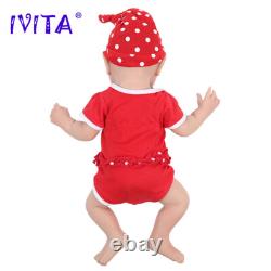 IVITA 19 inch Full Silicone Reborn Baby Girl Handmade Silicone Doll Infant