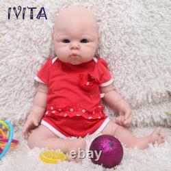 IVITA 19 inch Full Silicone Reborn Baby Girl Handmade Silicone Doll Infant