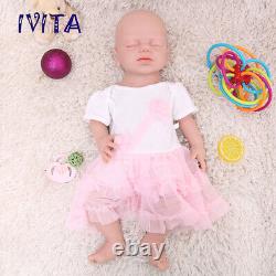 IVITA 19in Silicone Reborn Baby Girl Doll Full Soft Silicone Sleeping Infant