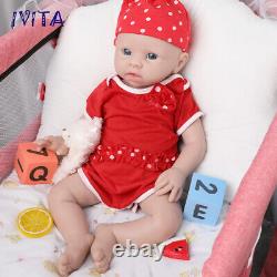IVITA 19inch Big Baby Blue Eyes Girl Newborn Lifelike Full Silicone Reborn Doll