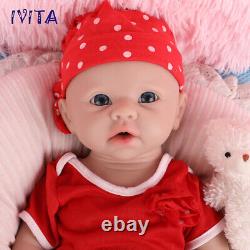 IVITA 19inch Big Baby Blue Eyes Girl Newborn Lifelike Full Silicone Reborn Doll