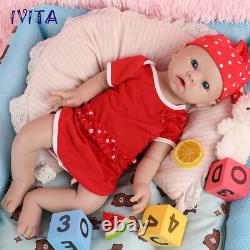 IVITA 19inch Big Baby Blue Eyes Girl Newborn Lifelike Full Silicone Reborn Doll