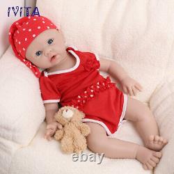 IVITA 19inch Big Baby Blue Eyes Girl Newborn Lifelike Full Silicone Reborn Doll